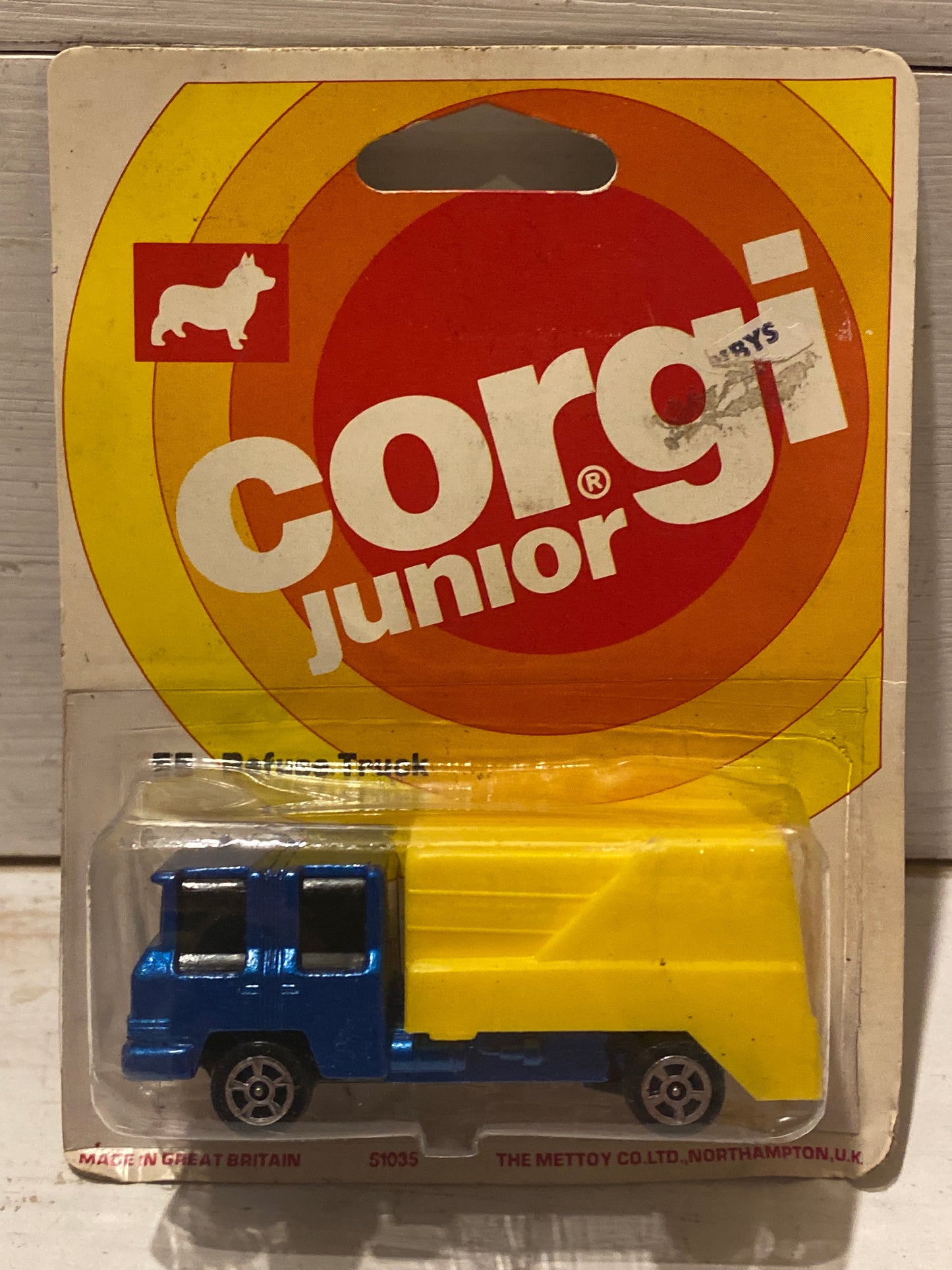 Corgi Juniors - Refuse Truck - Blue & Yellow