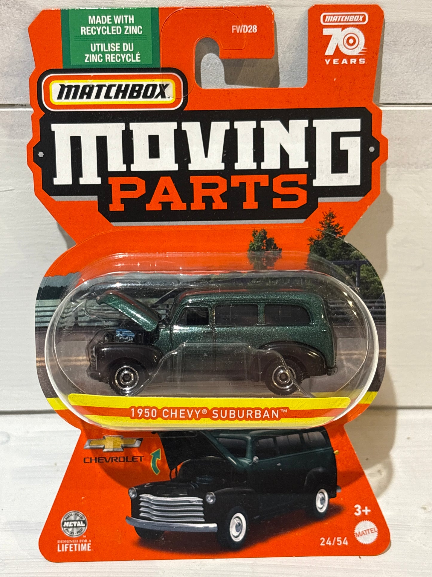 Matchbox Moving Parts - 1950 Chevy Suburban - Dark Green & Black