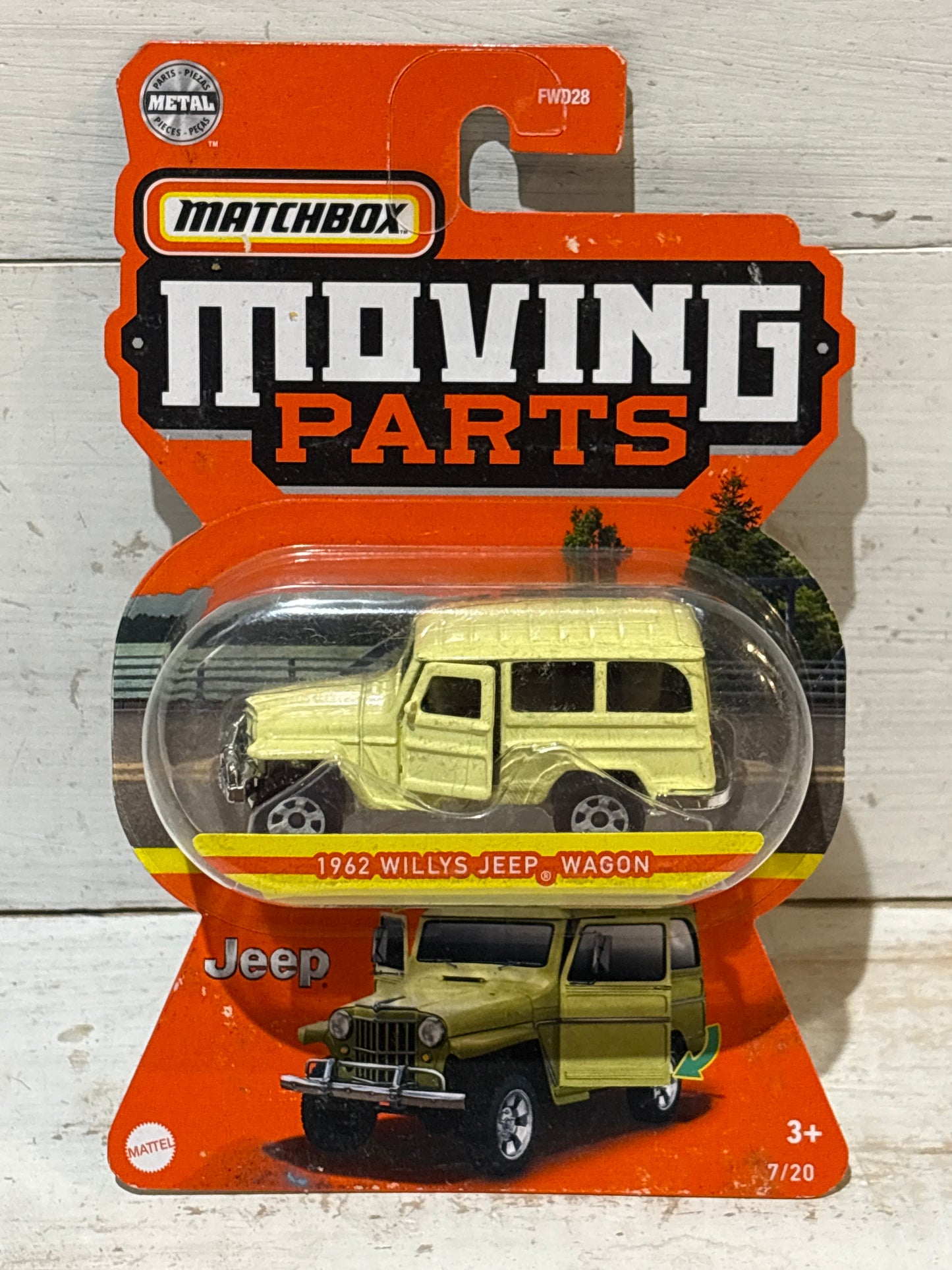 Matchbox Moving Parts - 1962 Willys Jeep Wagon - Yellow