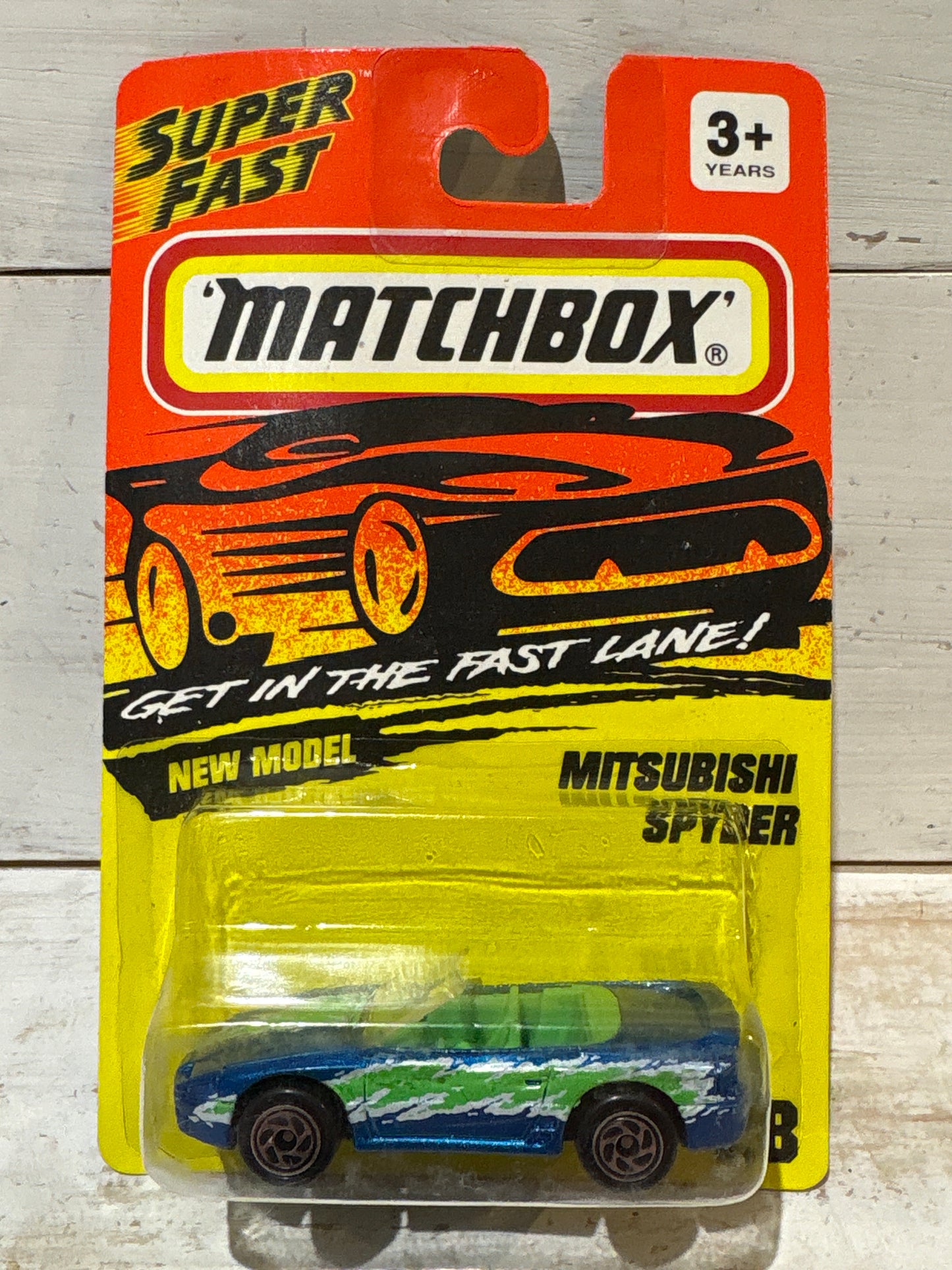 Matchbox - Mitsubishi Spyder - Metallic Blue with Green & White Tampo