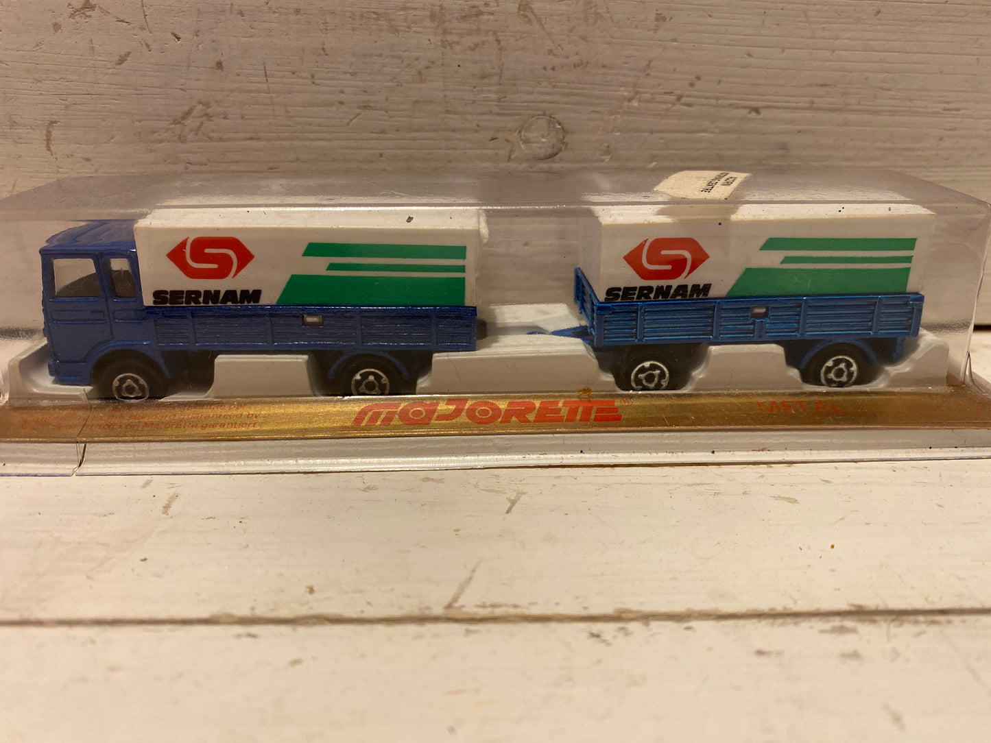 Majorette - Saviem Tilt Canopy Flat Bed & Trailer - Sernam