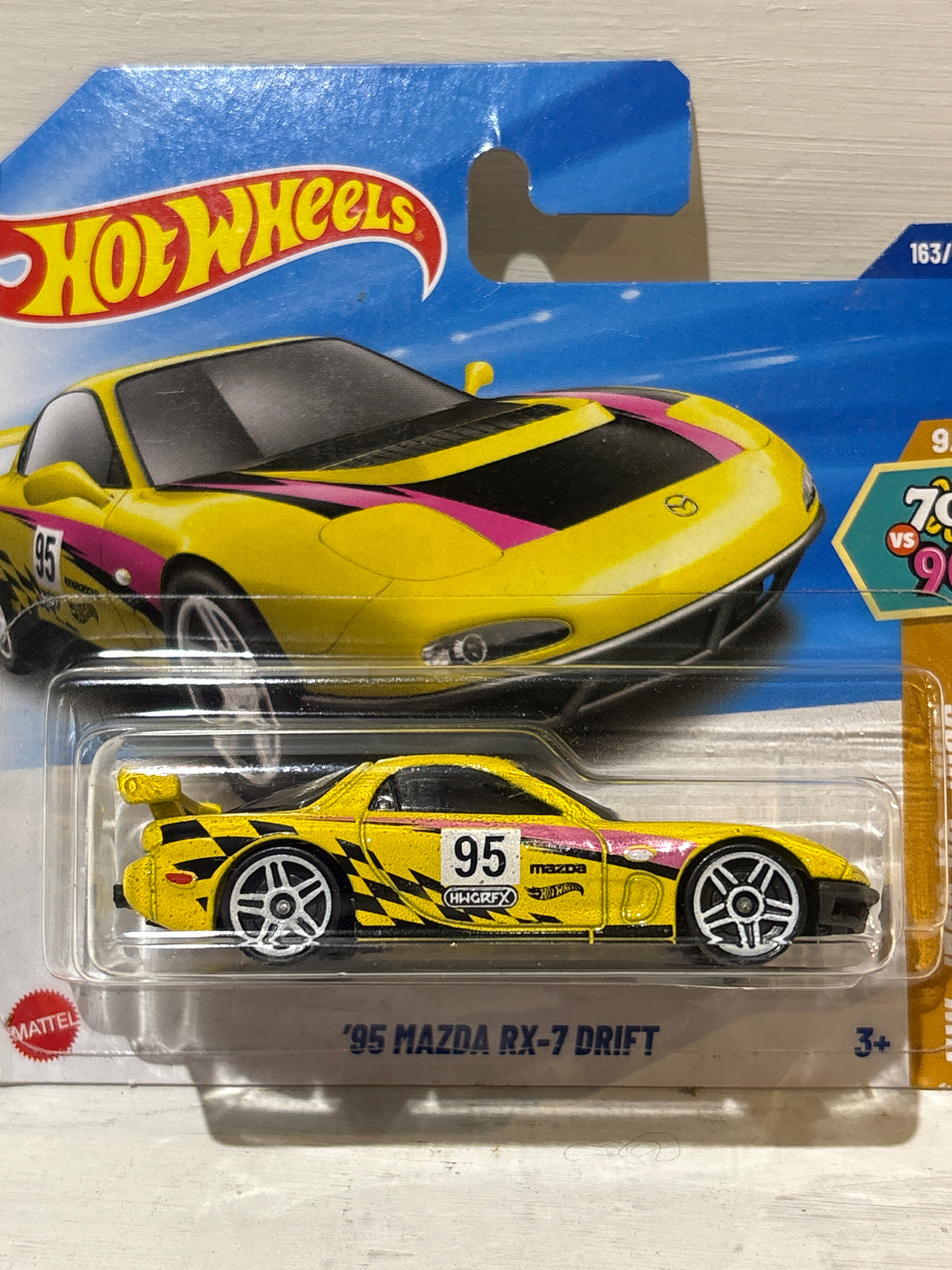 Hot Wheels - ‘95 Mazda RX-7 Drift - HW: ‘70s vs 90s - Yellow
