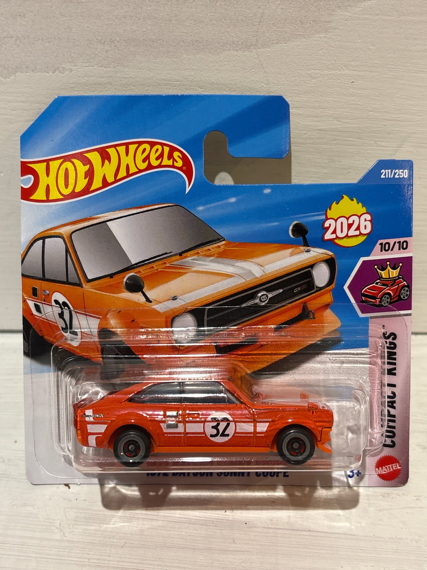 Hot Wheels - 1972 Datsun Sunny Coupe - Orange - Compact Kings