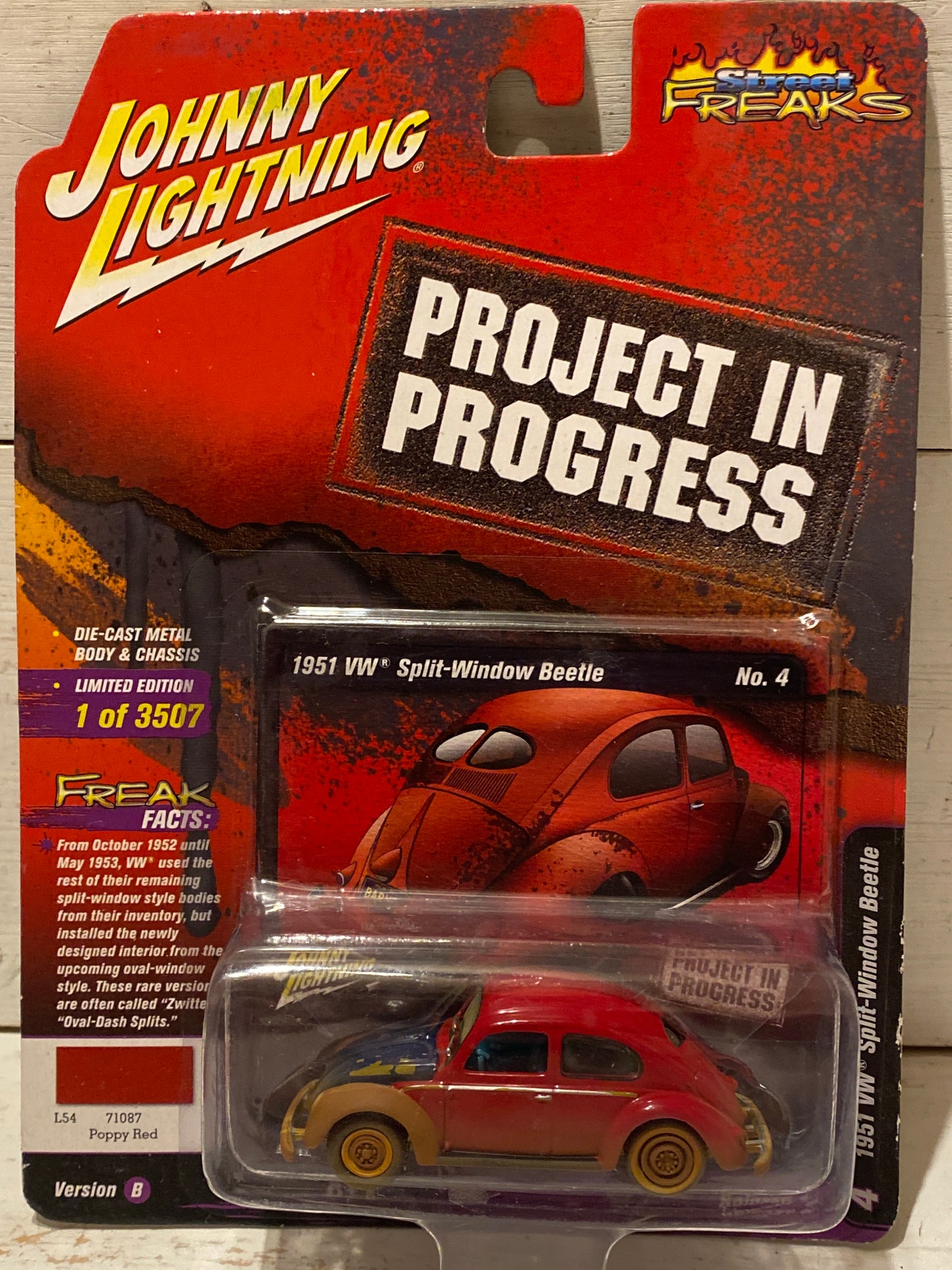 Johnny Lightning Street Freaks Project in Progress - 2018 Release 4 - 1951 VW Split-Window Beetle version B