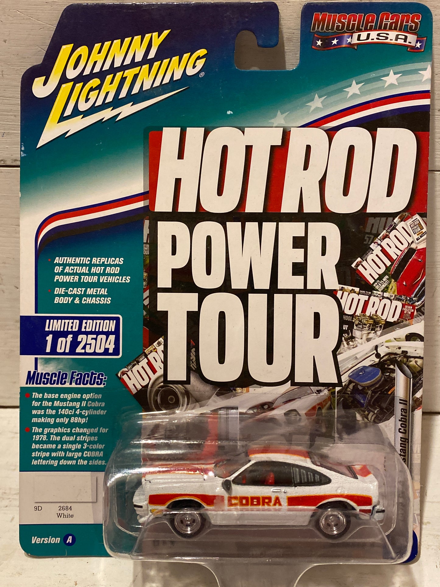 Johnny Lightning Muscle Cars USA - Hotrod Power Tour - 1978 Ford Mustang Cobra II - White