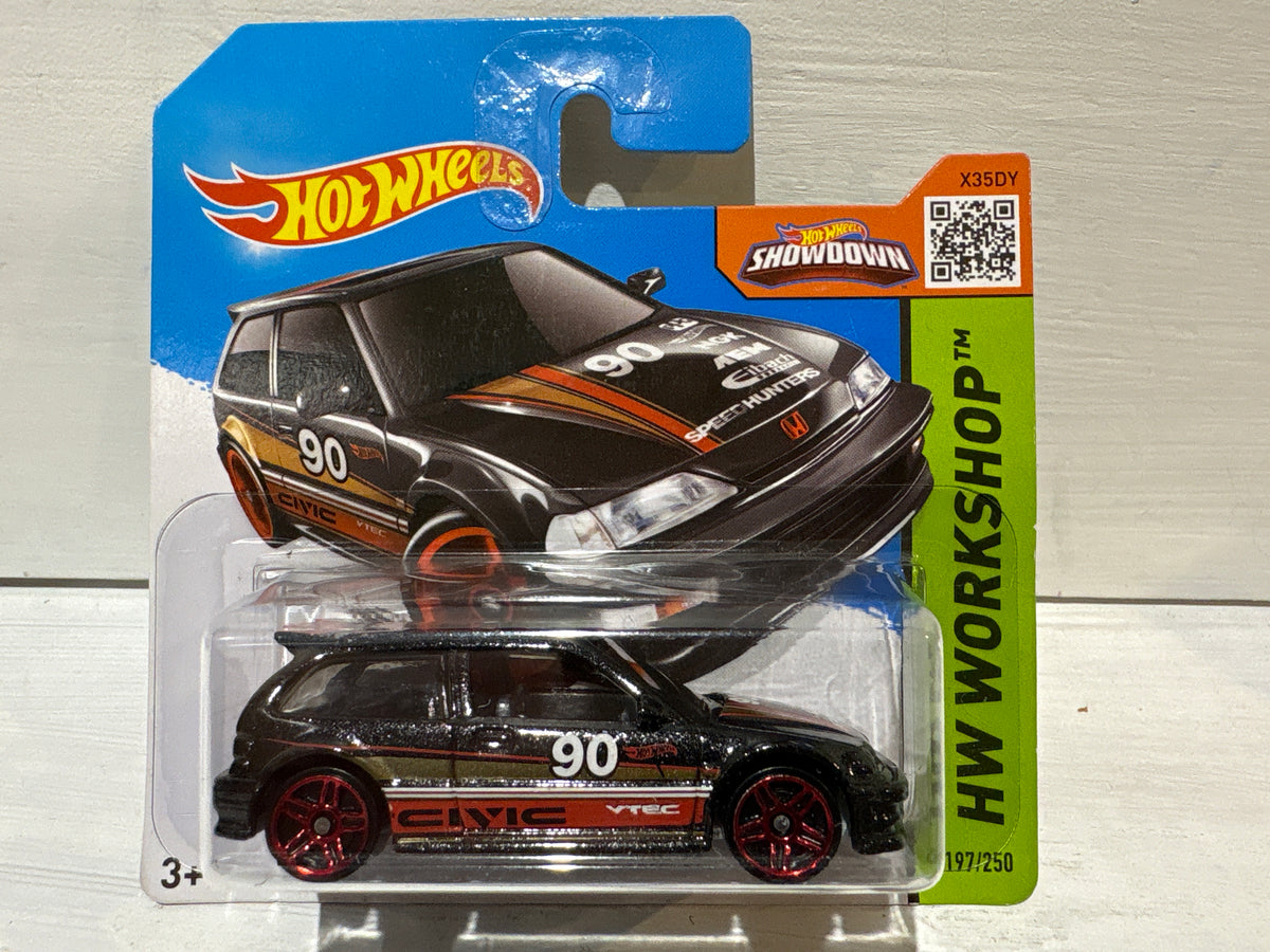 Hot Wheels - ‘90 Honda Civic EF - HW Workshop - Black - Short Card