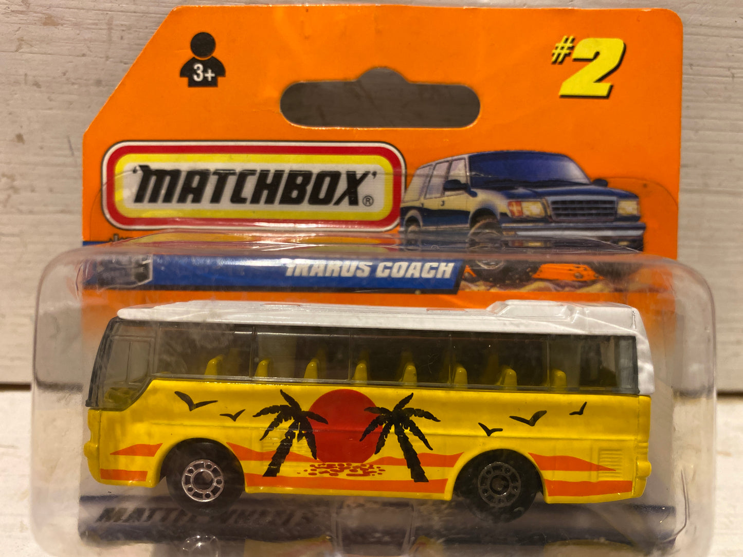 Matchbox Ikarus Coach - Yellow with Sunset Design