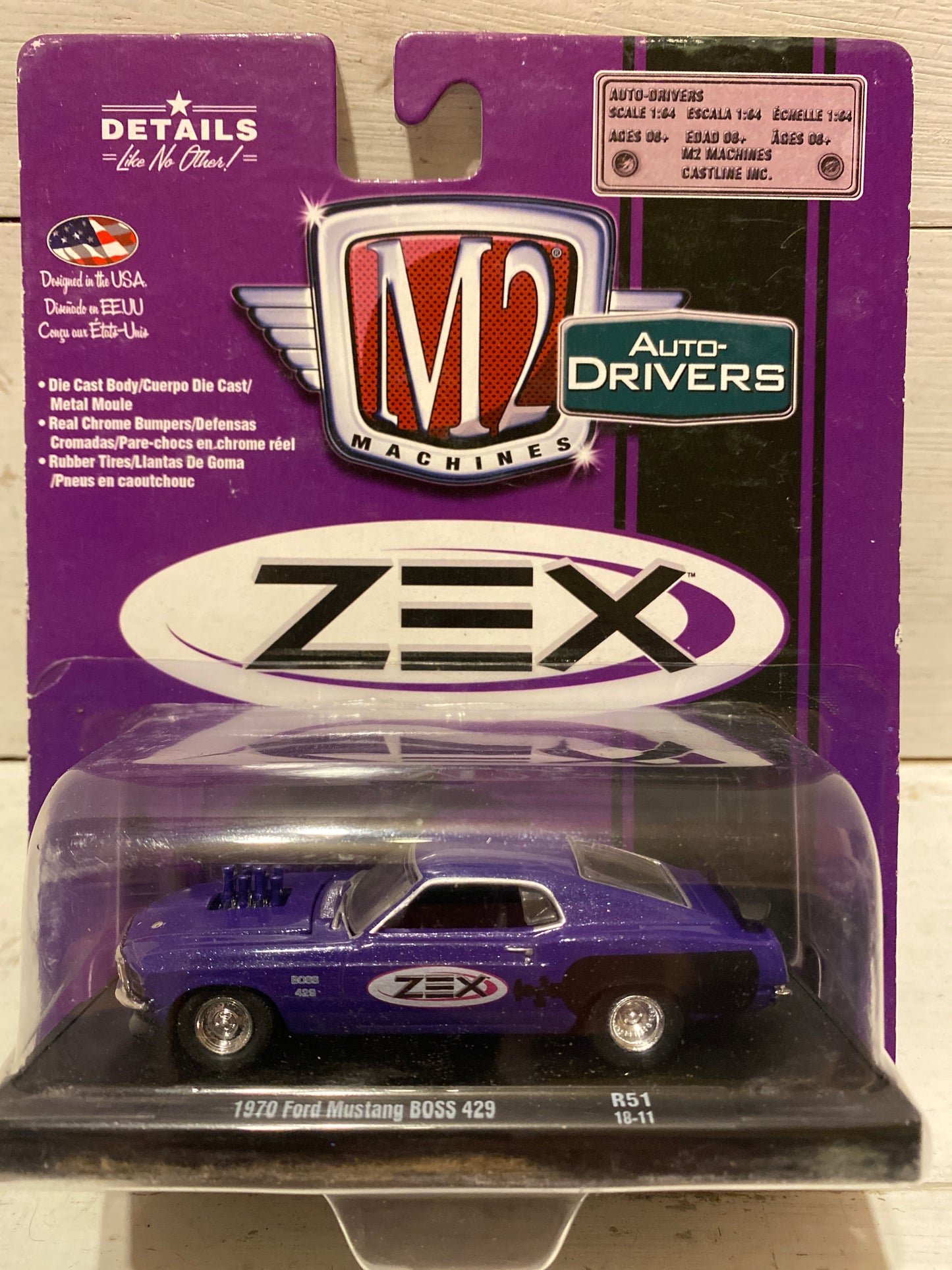 M2 Machines Auto-Drivers - 1970 Ford Mustang Boss 429 - ZEX