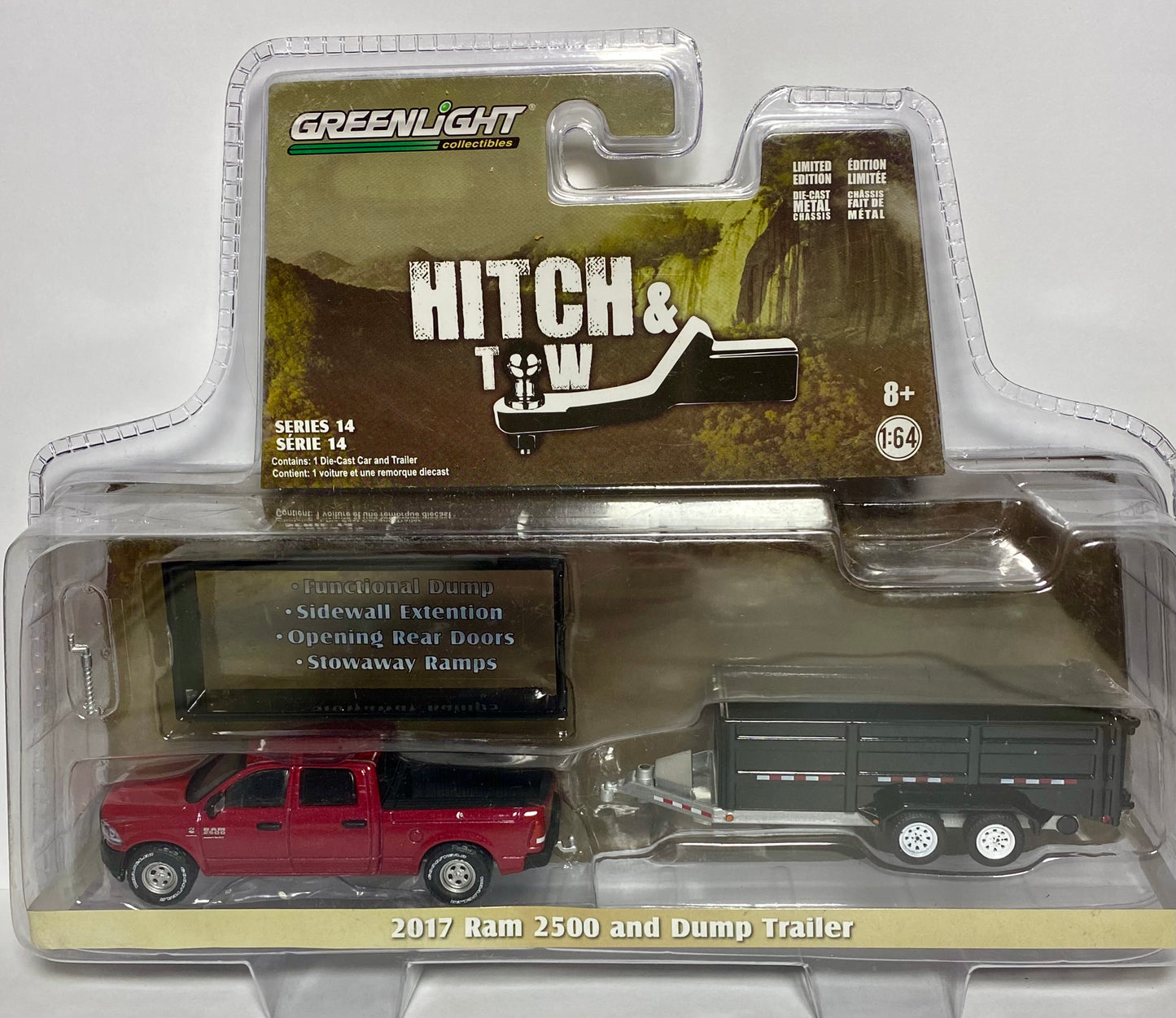 Greenlight Collectibles Hitch & Tow Series 14 - 2017 Ram 2500 and Dump Trailer