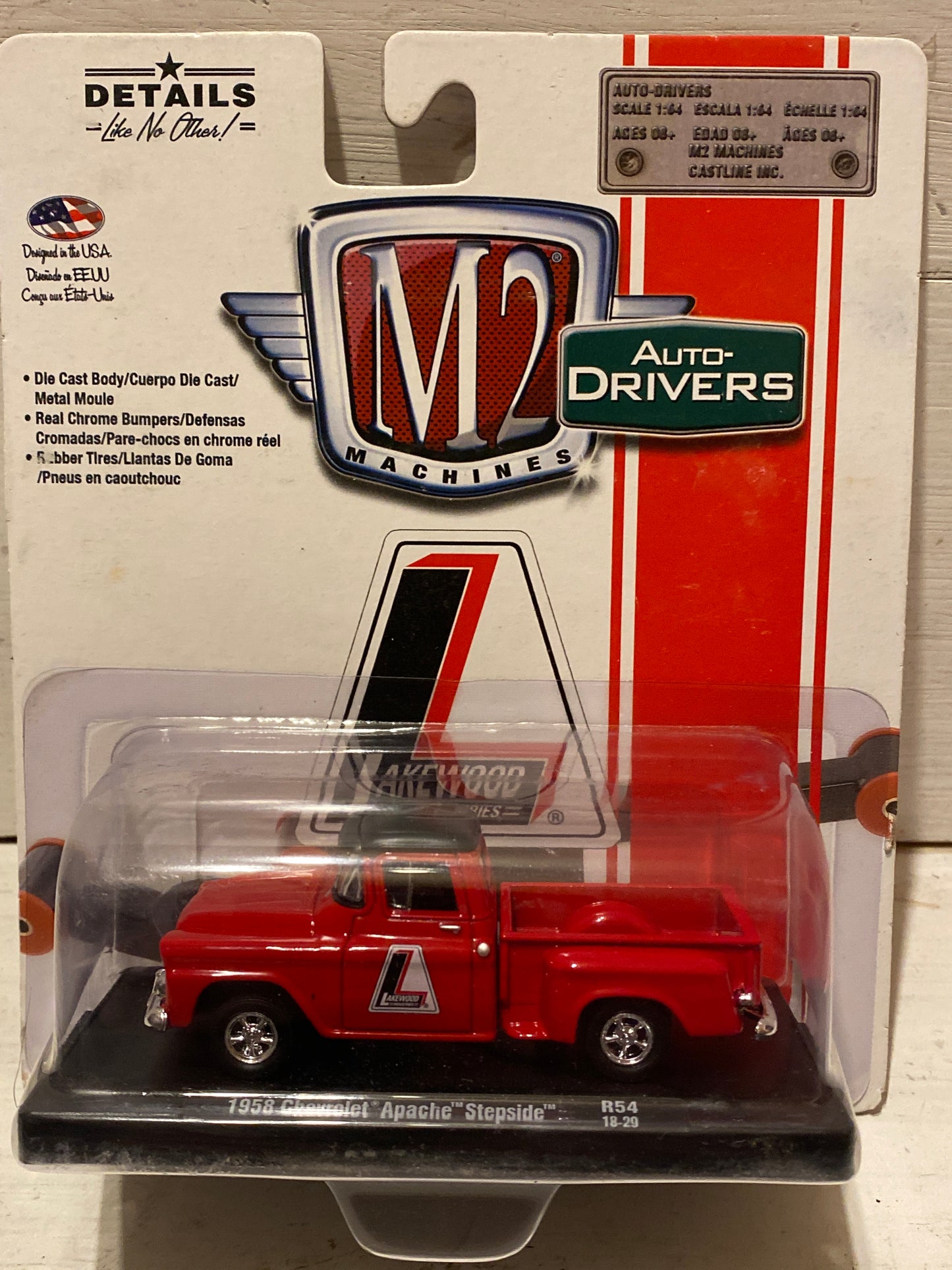M2 Machines Auto-Drivers - 1958 Chevrolet Apache Stepside - Lakewood Industries