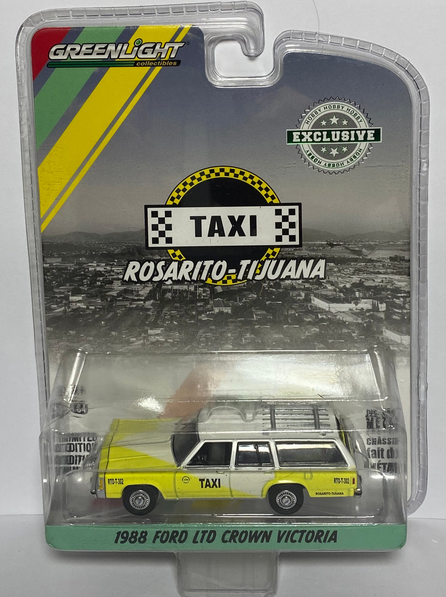 Greenlight Collectibles Hobby Exclusive - 1988 Ford Ltd Crown Victoria - Taxi Rosarito Tijuana