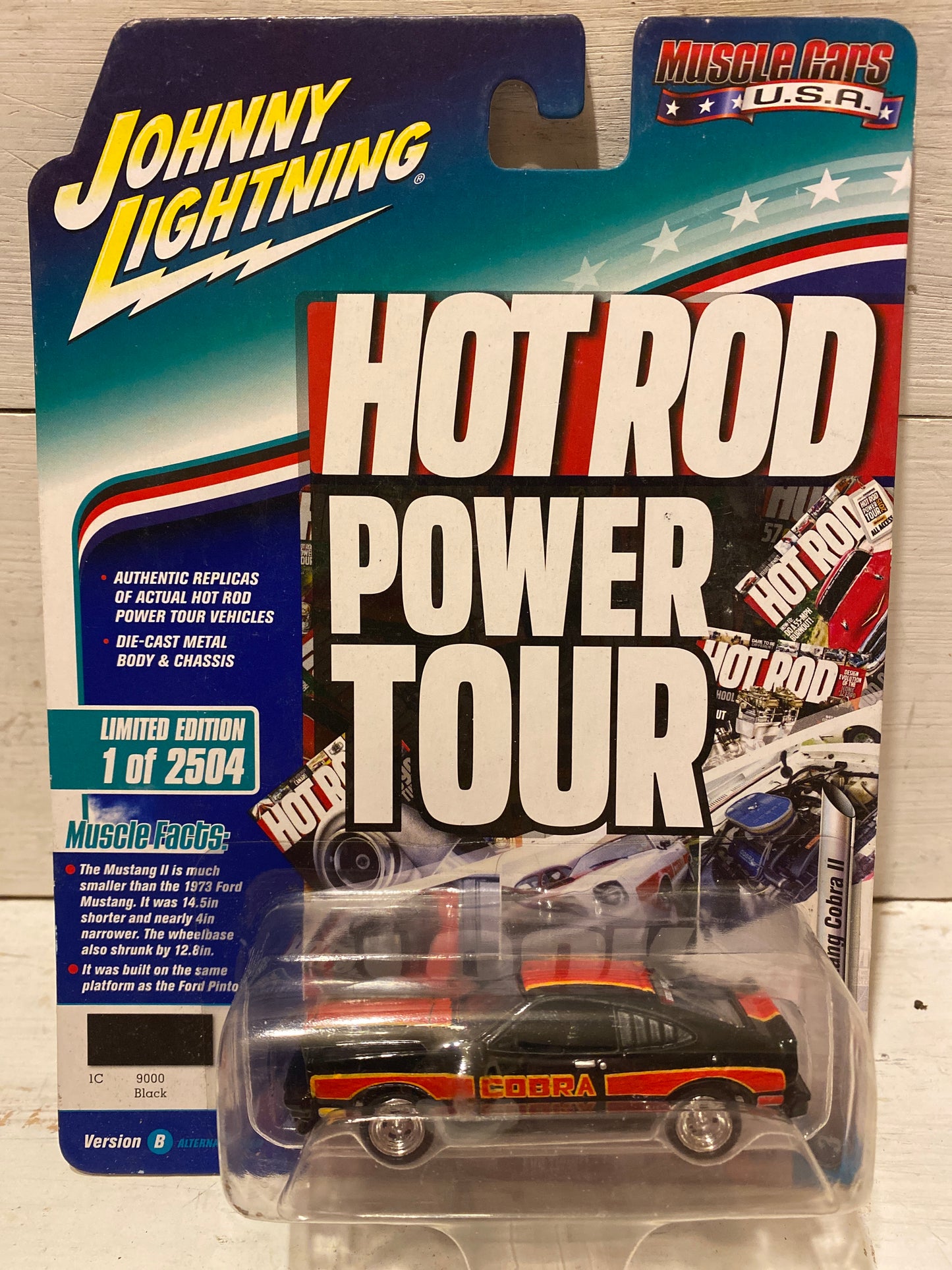 Johnny Lightning Muscle Cars USA Hot Rod Power Tour - 1978 Ford Mustang Cobra II - Black
