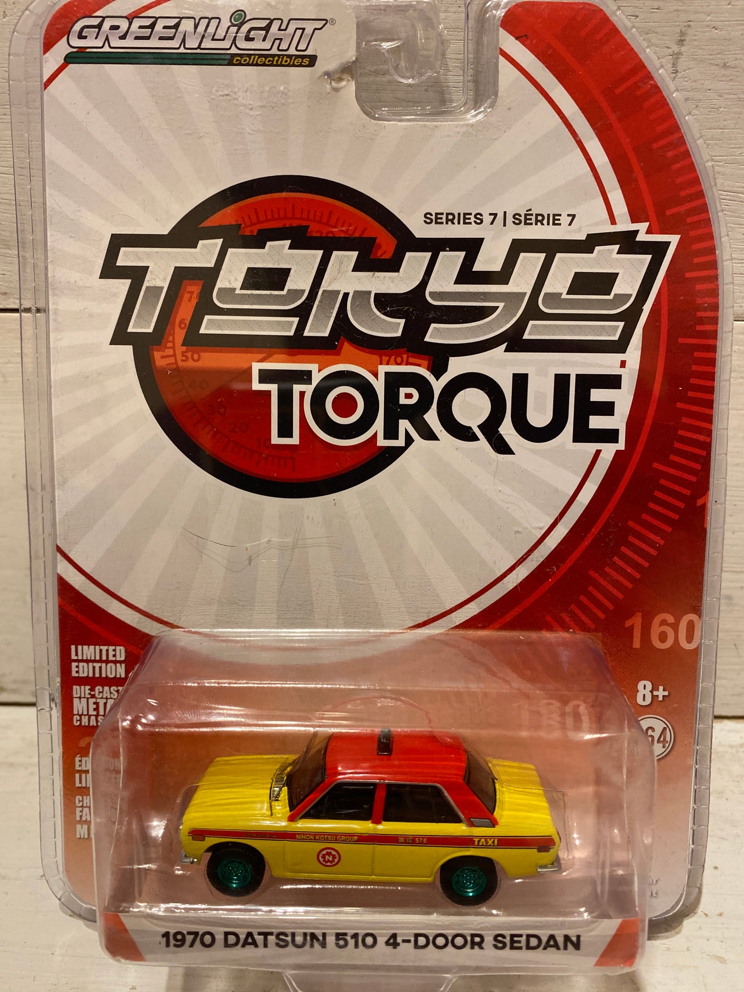 Greenlight Collectibles Tokyo Torque Series 7 - 1970 Datsun 510 4-Door Sedan - Chase