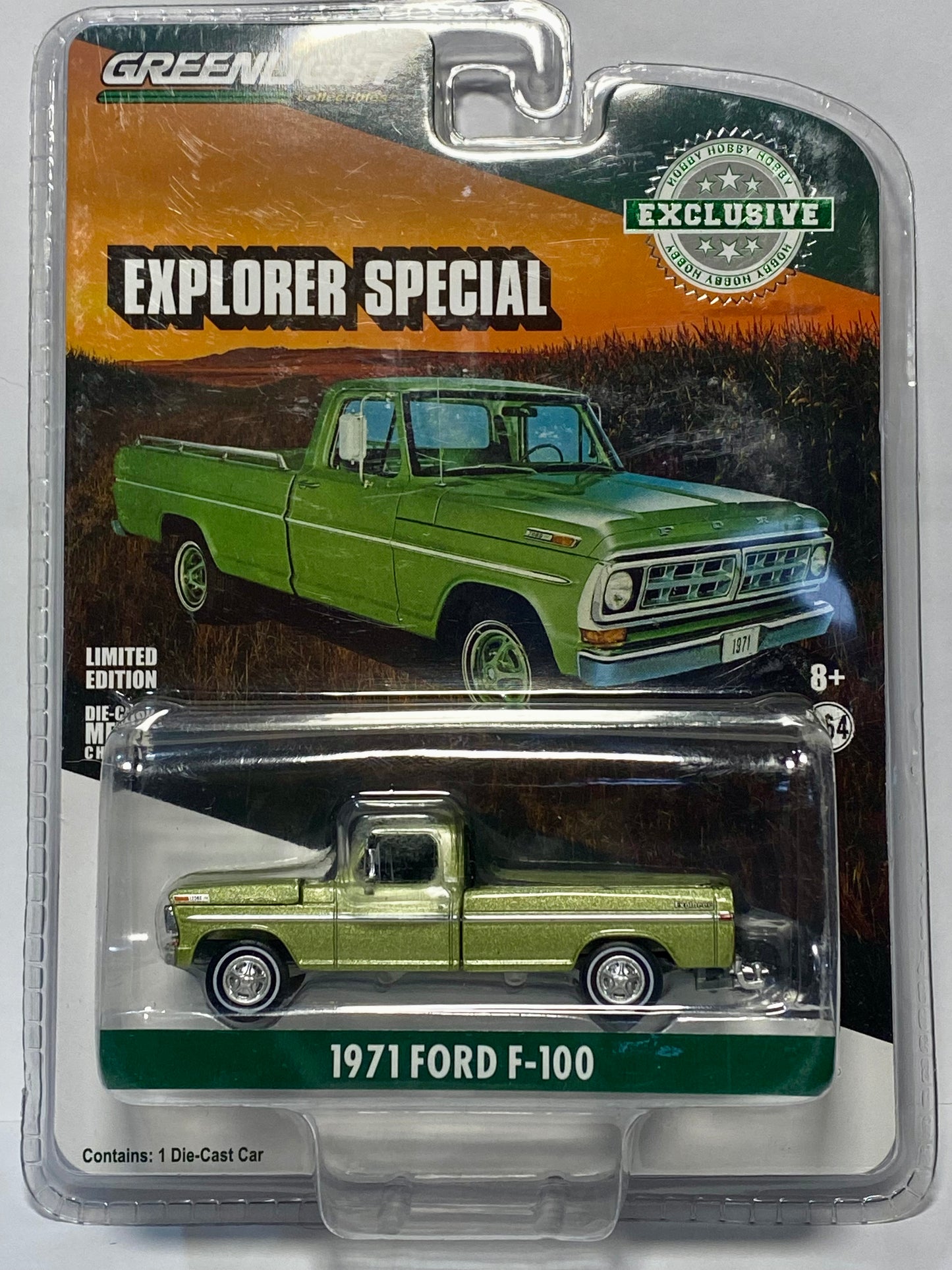 Greenlight Collectibles Hobby Exclusive - 1971 Ford F-100 Explorer Special - Green