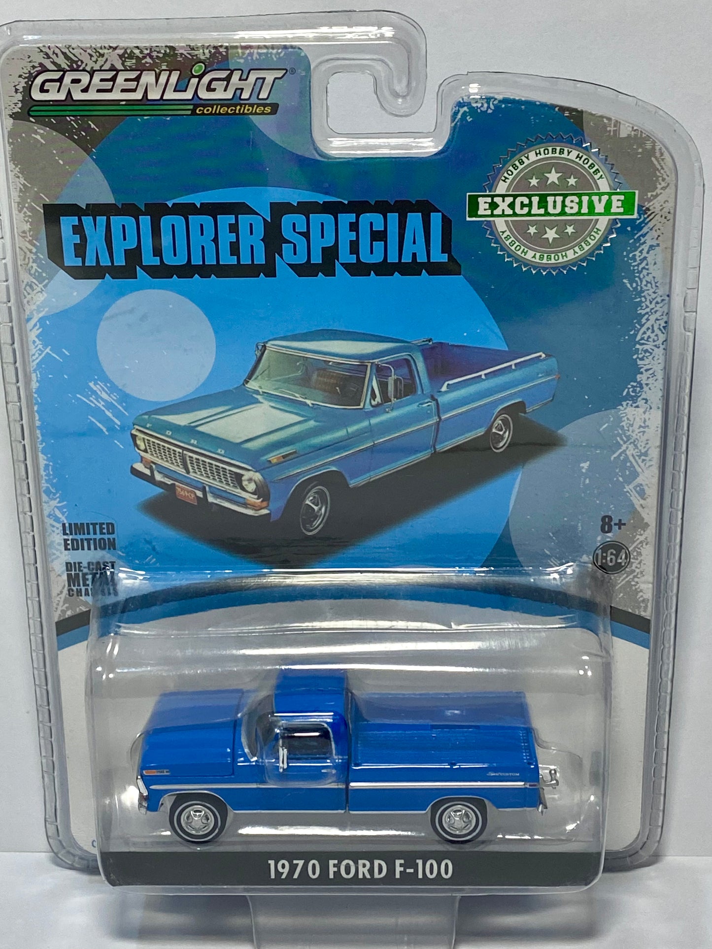 Greenlight Collectibles Hobby Exclusive - 1970 Ford F-100 Explorer Special - Blue