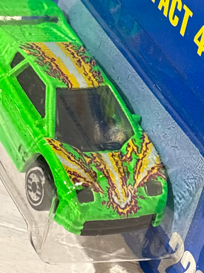Hot Wheels - Zender Fact 4 - Green with rare MAGENTA, Yellow & White tampo