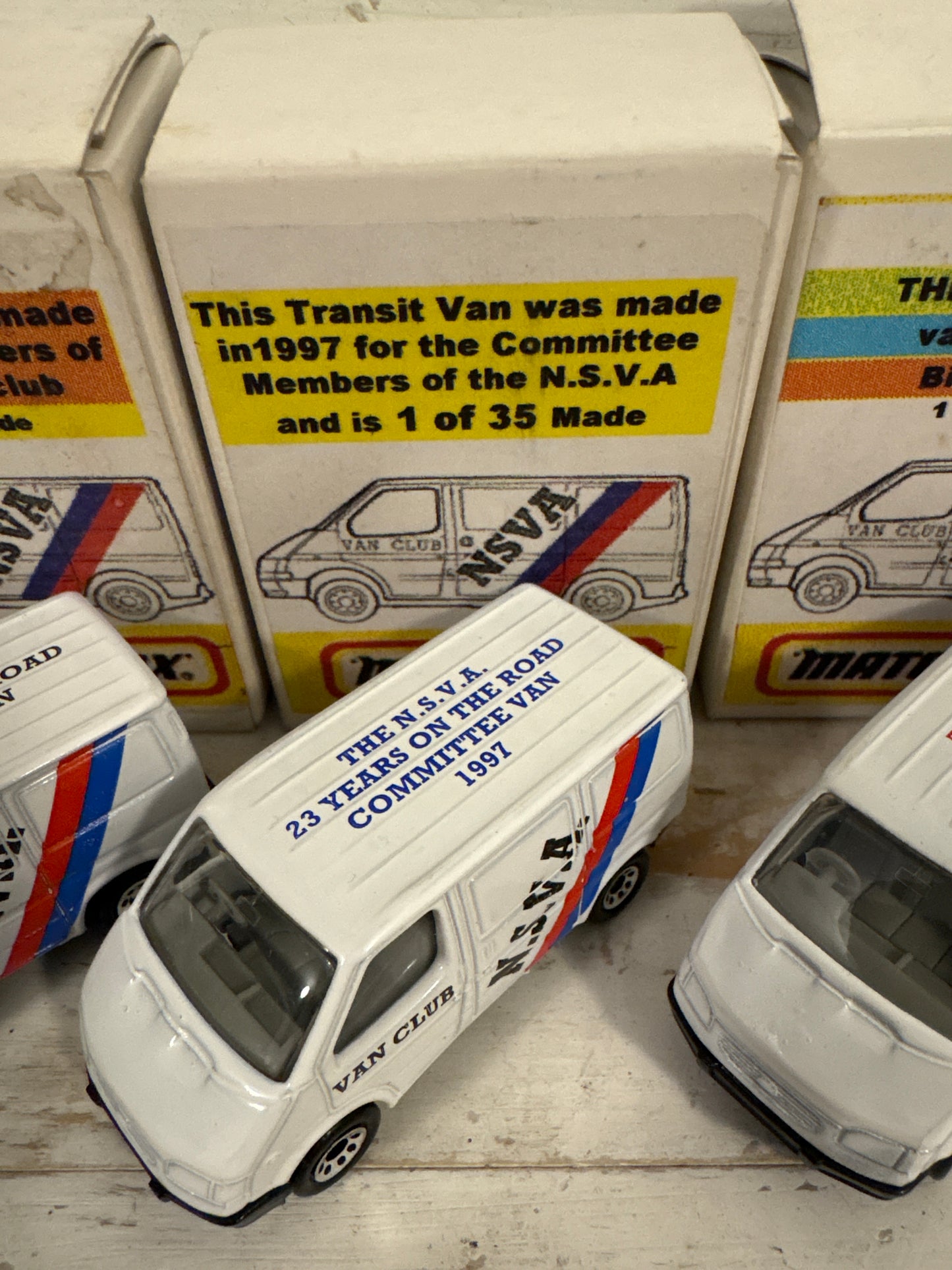 Matchbox - Ford Transits - NSVA van club set 1997