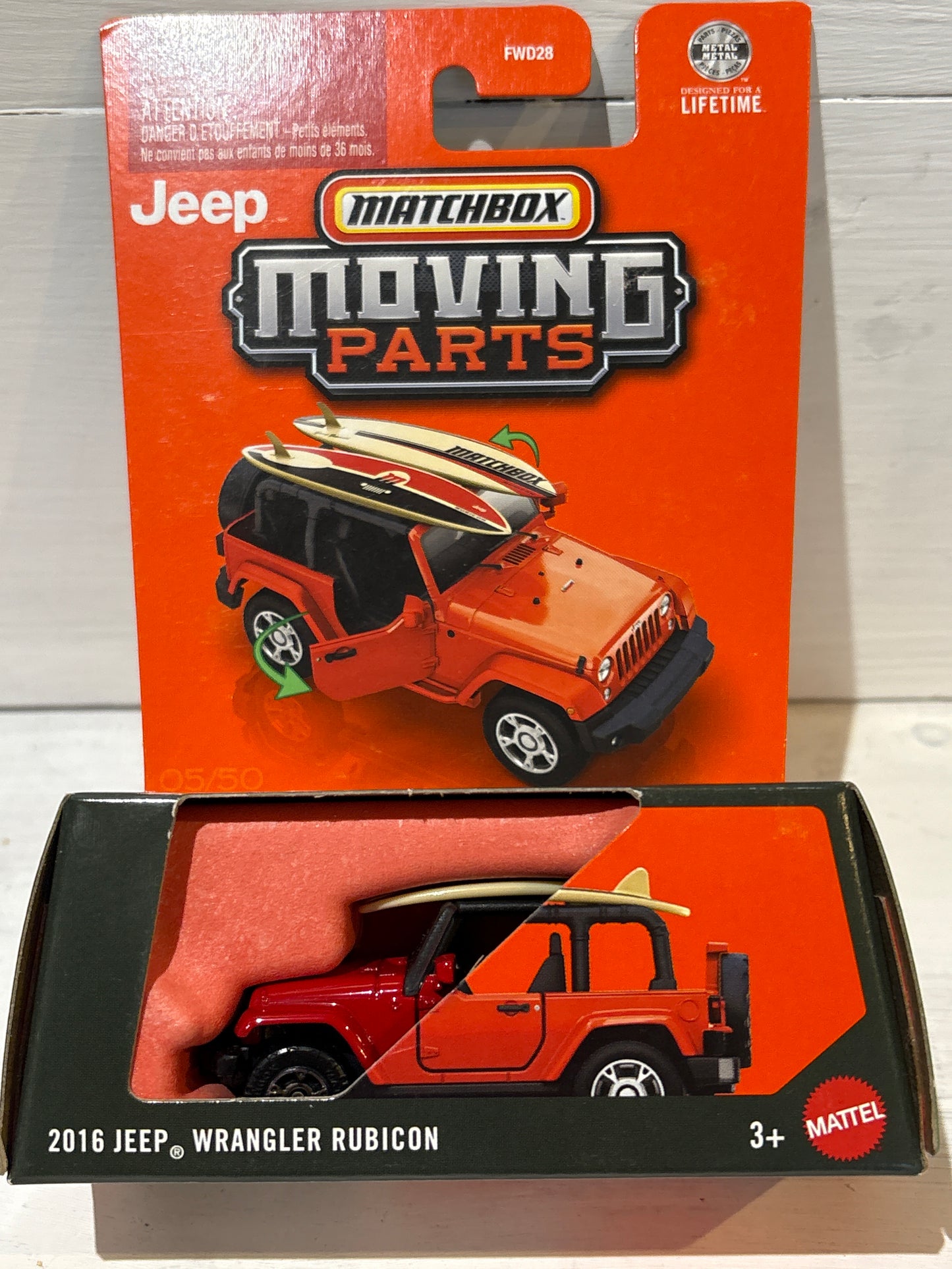 Matchbox Moving Parts - 2016 Jeep Wrangler Rubicon - Red