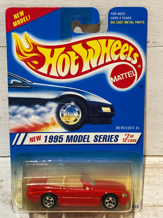 Hot Wheels - Mercedes SL - Red with 5SP Wheels - 1995 Model Series
