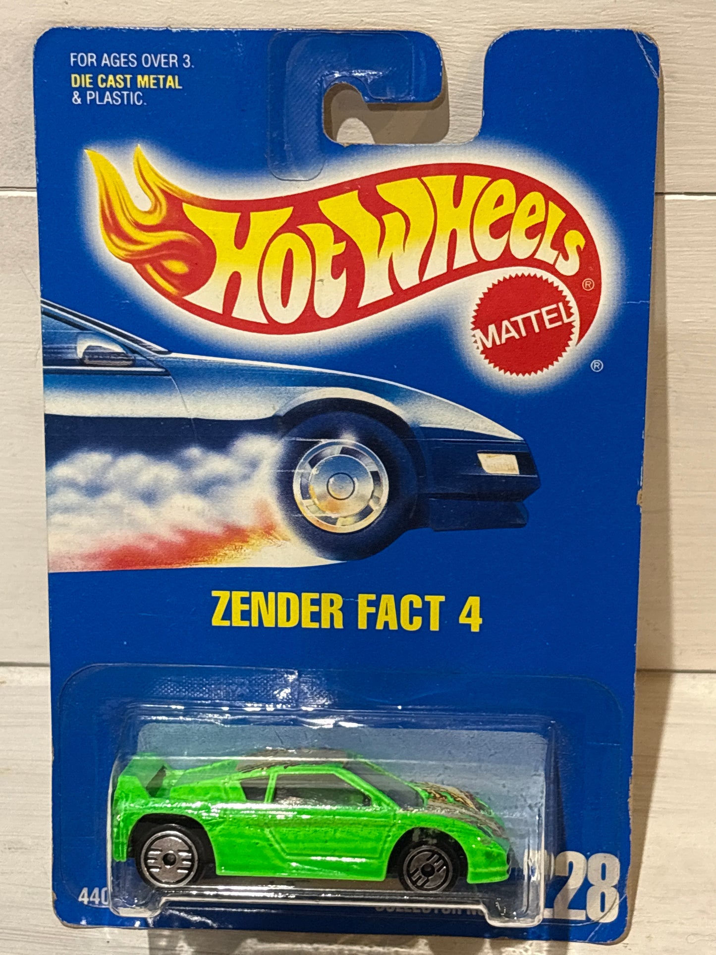 Hot Wheels - Zender Fact 4 - Green with rare MAGENTA, Yellow & White tampo