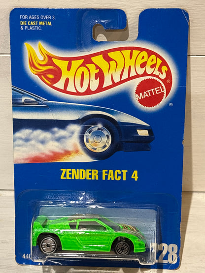Hot Wheels - Zender Fact 4 - Green with rare MAGENTA, Yellow & White tampo