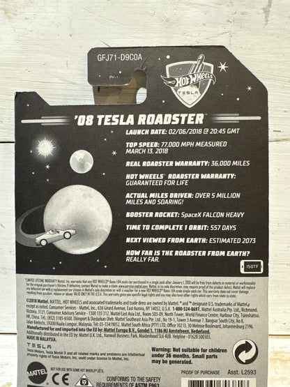 Hot Wheels - ‘08 Tesla Roadster - ‘Greetings from Space’ without Astronaut