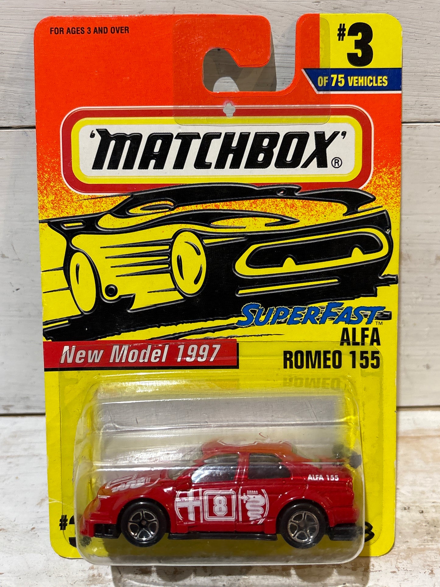 Matchbox - Alfa Romeo 155 DTM - Red (Rarer blue Superfast card)