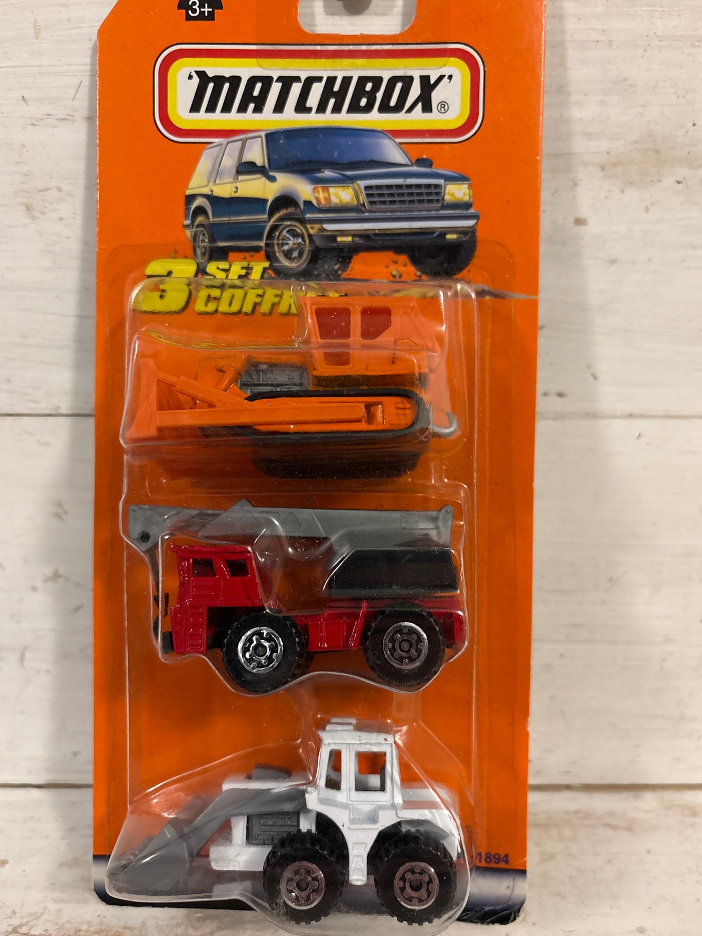 Matchbox - Construction 3 Pack - Bulldozer, Crane & Front-loading Shovel