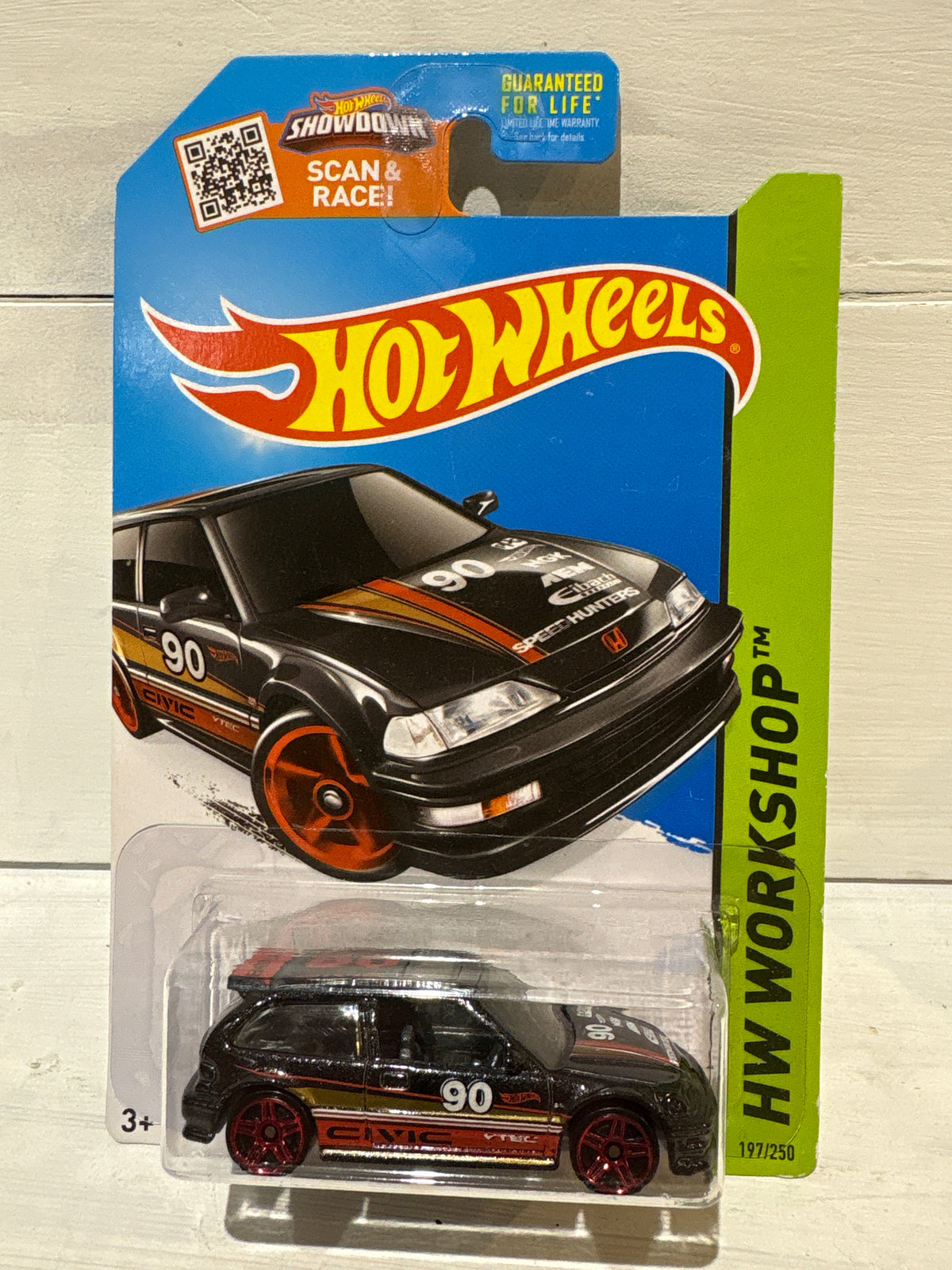 Hot Wheels - ‘90 Honda Civic EF - HW Workshop - Black - Long Card