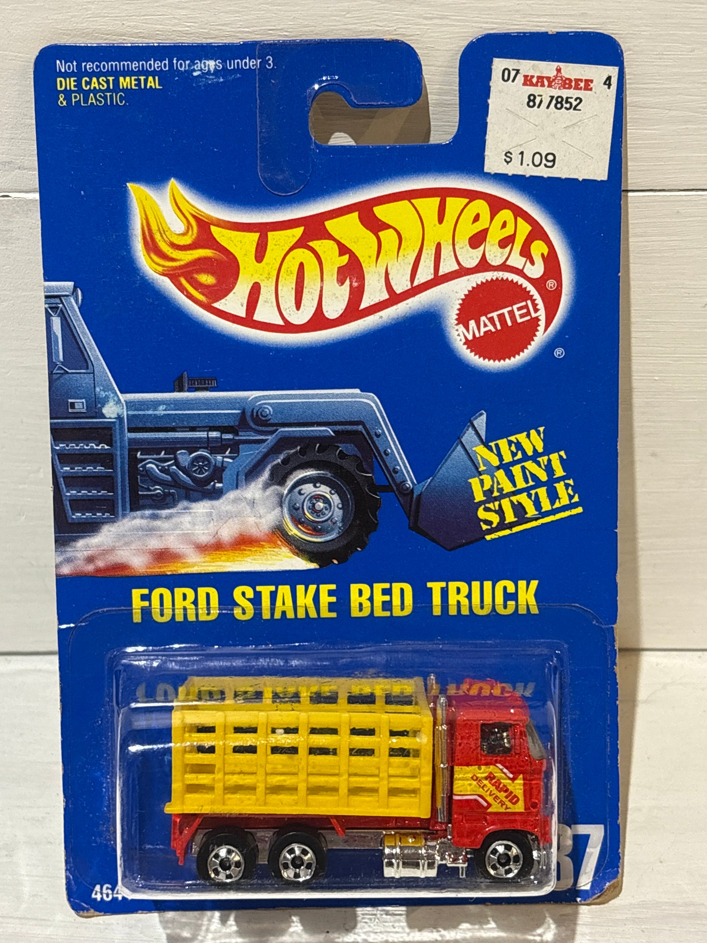 Hot Wheels - Ford Stake Bed Truck - Red & Yellow