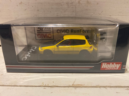 Hobby Japan - Honda Civic (EG6) Customised version with Engine Display - Yellow