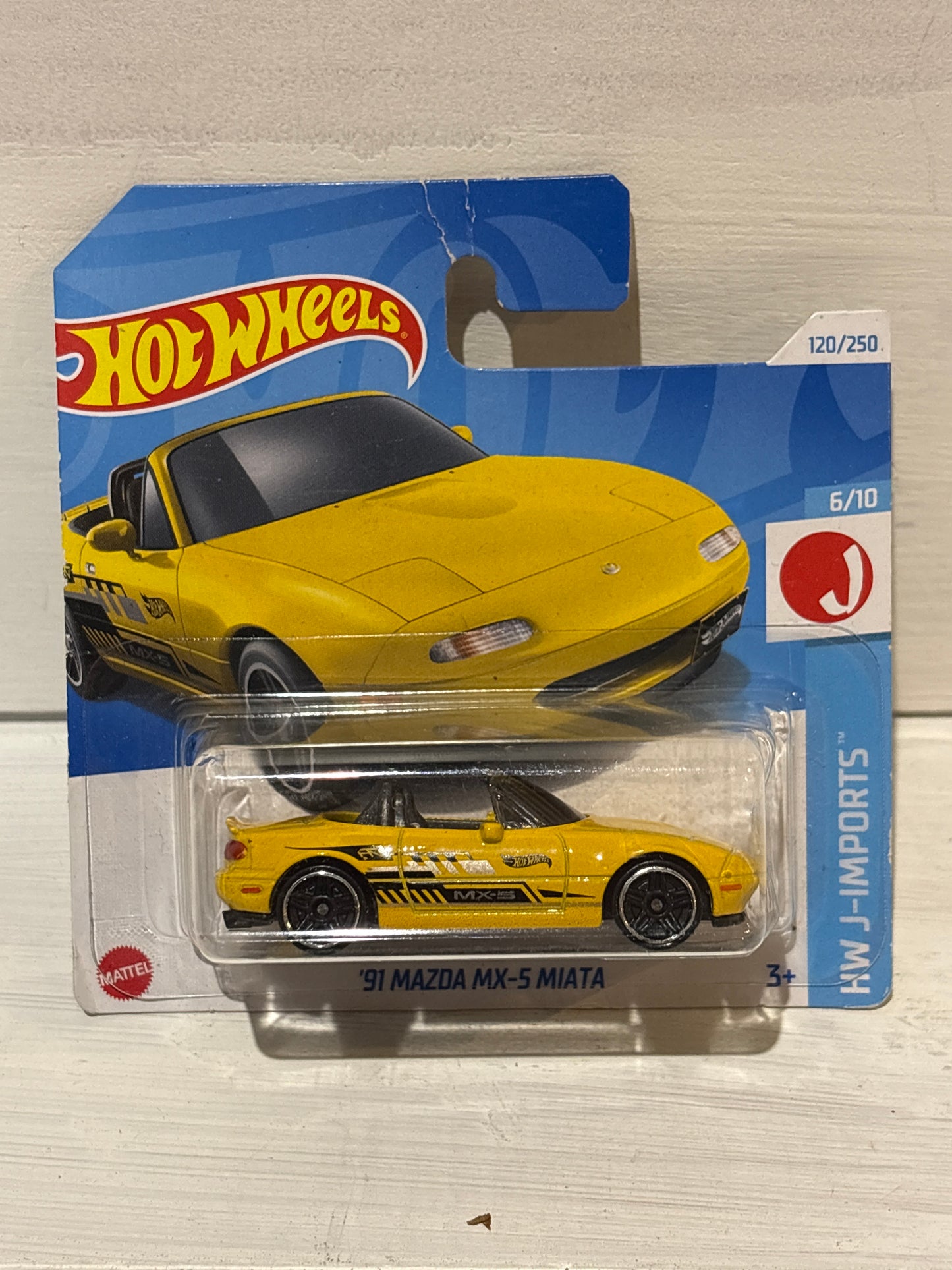 Hot Wheels - ‘91 Mazda MX5 Miata - Yellow - HW J-Imports