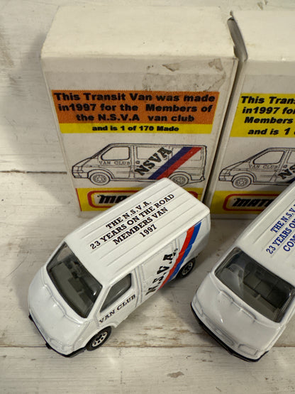 Matchbox - Ford Transits - NSVA van club set 1997
