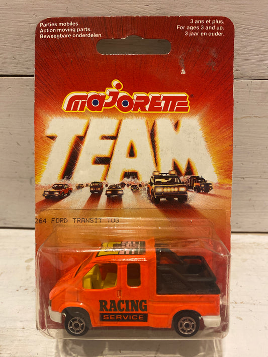 Majorette - Ford Transit Tug Custom Pickup - Racing Service - Neon Orange