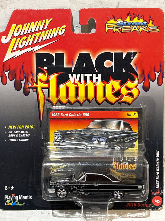 Johnny Lightning - Street Freaks - Black with Flames - Ford Galaxie 500