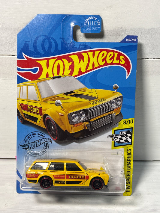 Hot Wheels - Datsun Bluebird 510 Wagon - Yellow Kroger Exclusive