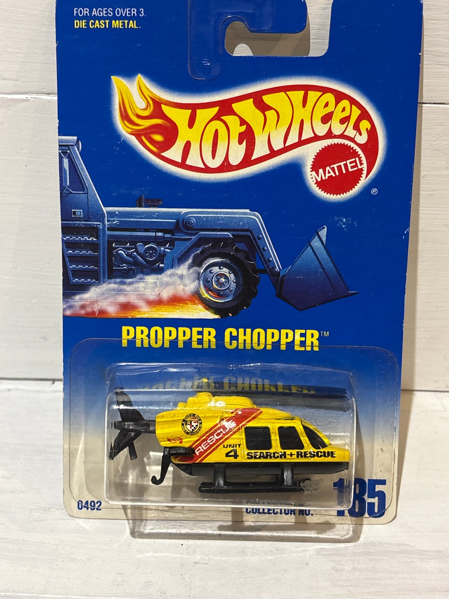 Hot Wheels - Propper Chopper - Yellow & Black Rescue - Collector #185