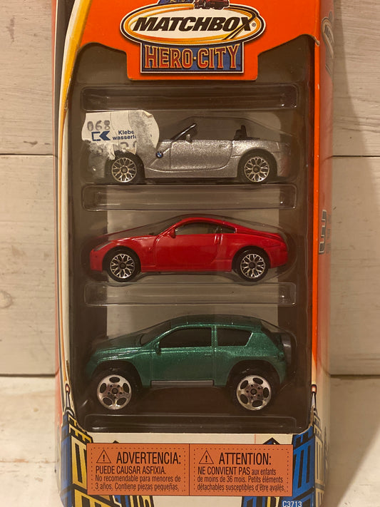 Matchbox Hero City 3 Pack - BMW Z4, Nissan Z, Jeep Compass
