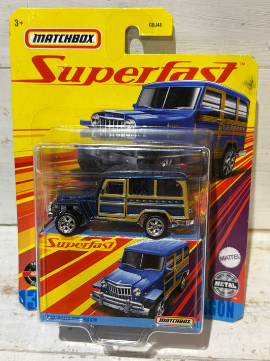 Matchbox Superfast - 1962 Willys Jeep Wagon - Blue