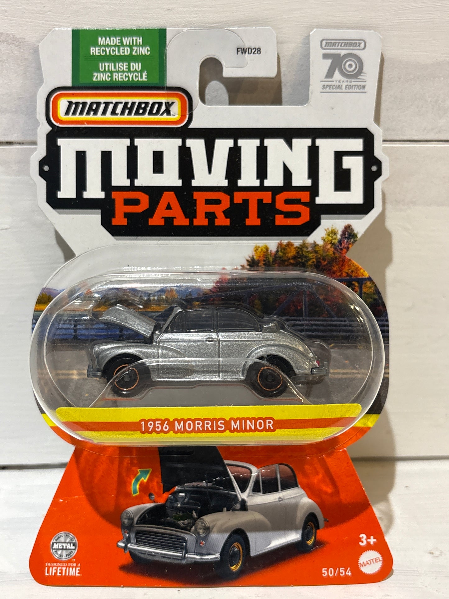 Matchbox Moving Parts - 1956 Morris Minor Convertible - Silver