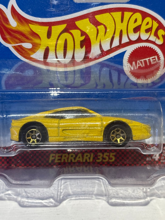 Hot Wheels - Ferrari 355 - Yellow with G7sp wheels on Rare Short Card