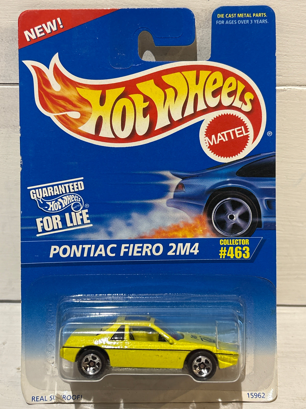 Hot Wheels - Pontiac Fiero 2M4 - Yellow - RARE without HW side tampo