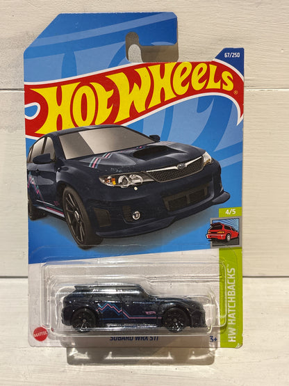 Hot Wheels - Subaru WRX STI - HW Hatchbacks - Dark Blue on rarer Japanese Card