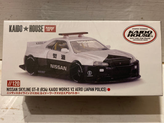 Kaido House MiniGT - Nissan Skyline GT-R (R34) Kaido Works V2 Aero (Japan Police)