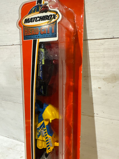 Matchbox Hero City 3 pack - Highway Patrol Car, Police Motorcycle Sidecar & Limousine