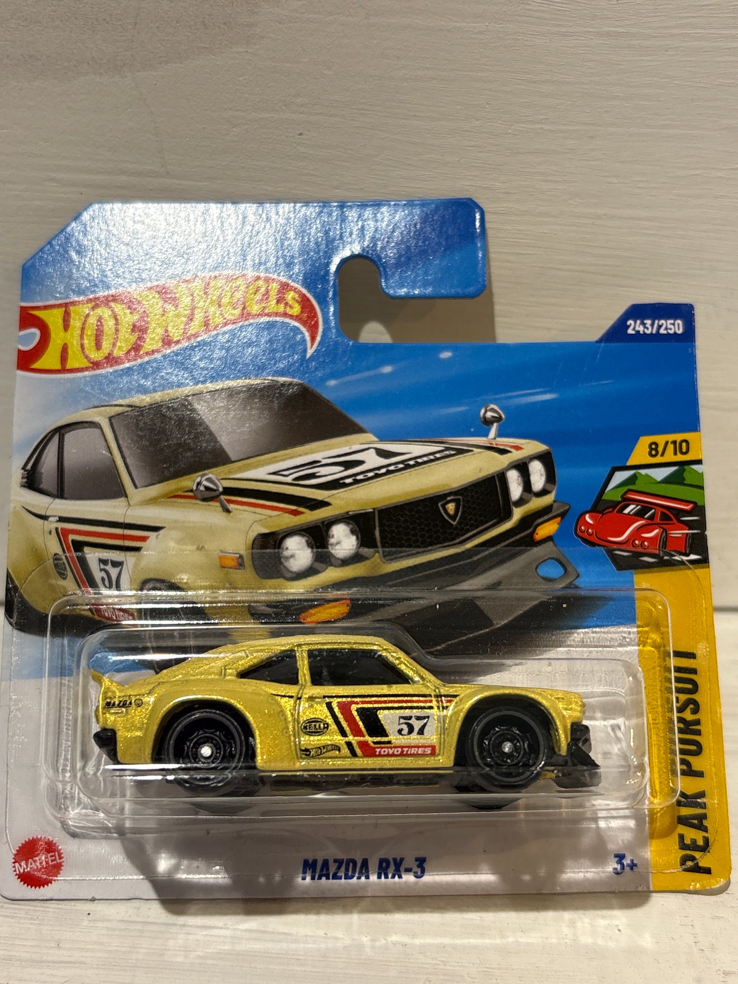 Hot Wheels - Mazda RX-3 - Pale Yellow - Peak Pursuit