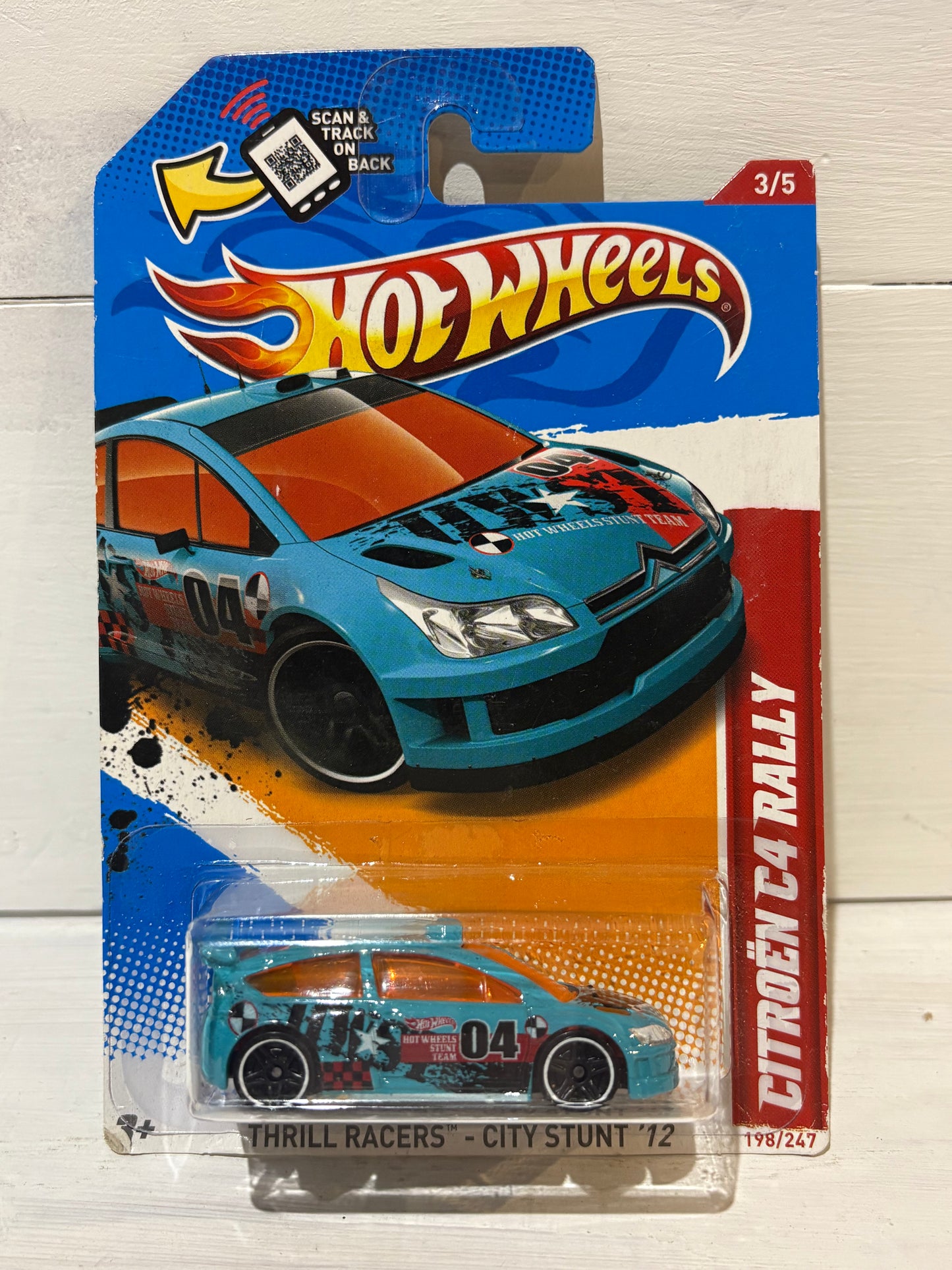Hot Wheels - Citroen C4 Rally - Thrill Racers - City Stunt ‘12 - Blue