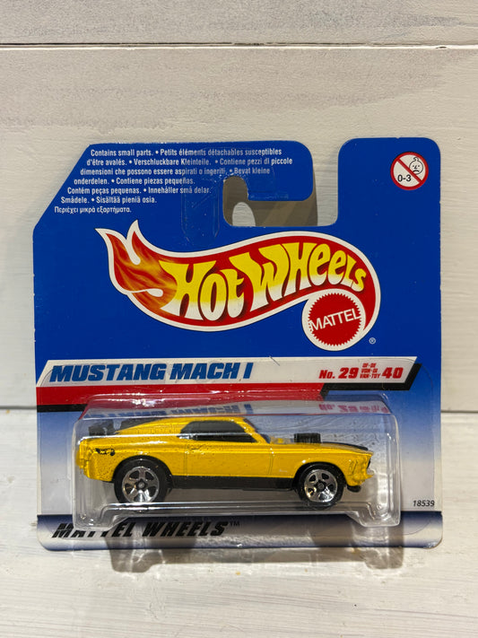 Hot Wheels - Mustang Mach 1 - Yellow on rare Short Card