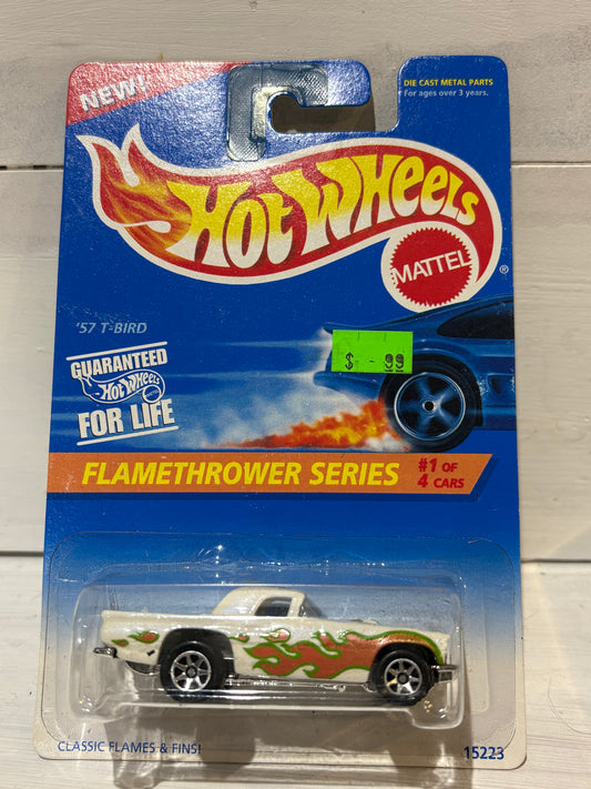 Hot Wheels - ‘57 T-Bird - Flamethrower Series - White with Flames