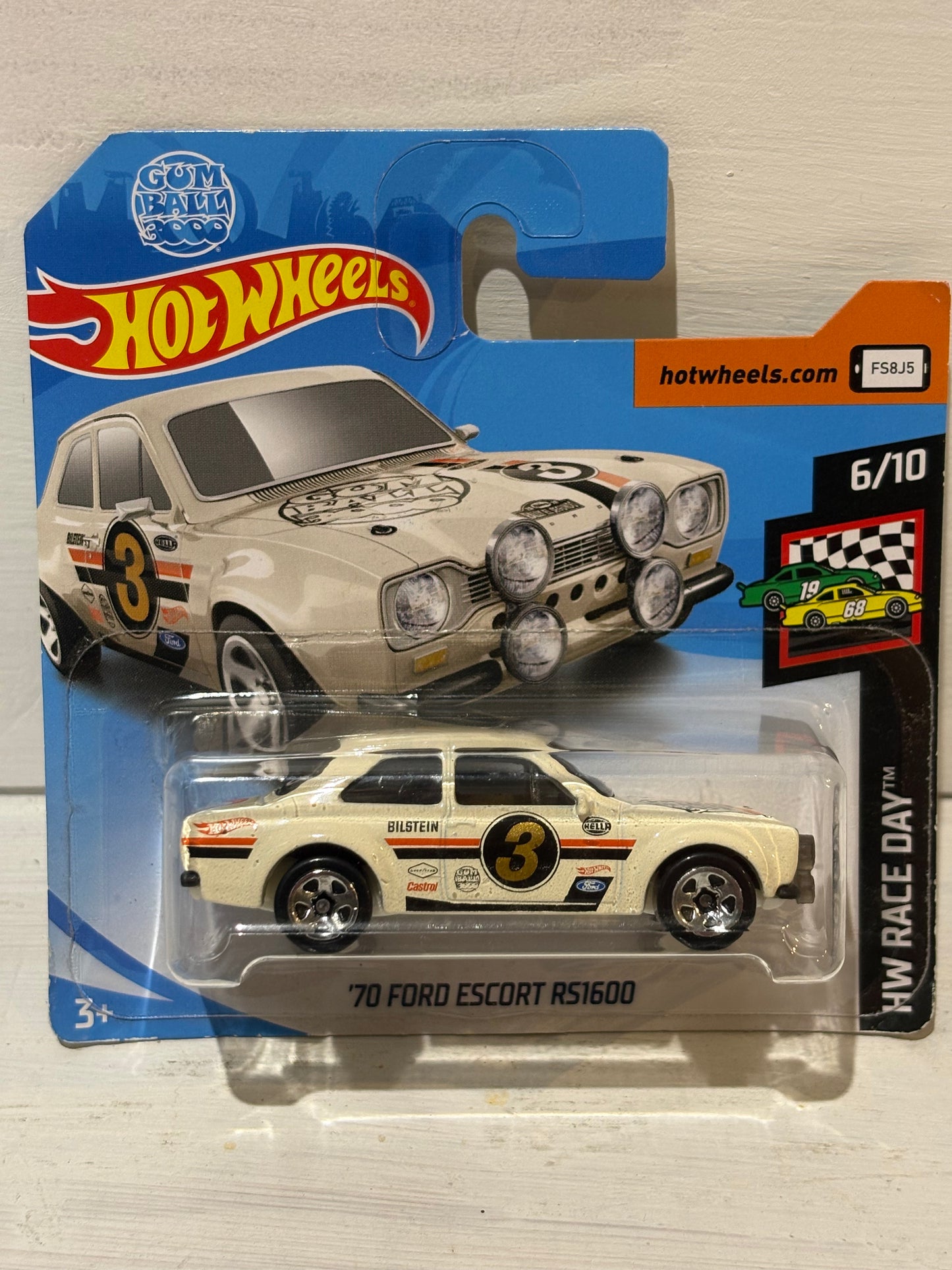 Hot Wheels - ‘70 Ford Escort RS1600 - HW Race Day - White Gumball 3000